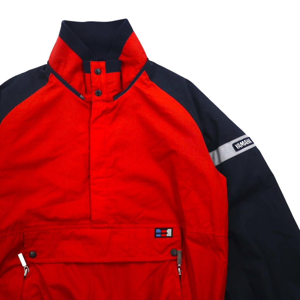 YAMAHA Anorak a mezza zip anni '90, taglia S, rosso, poliestere
