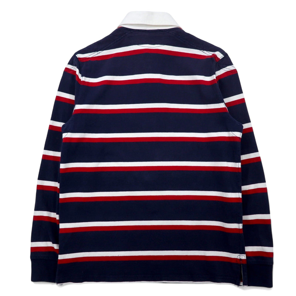 Polo by Ralph Lauren anni '90, maglia rugby a righe, taglia M, blu navy, cotone, piccolo pony ricamato, made in Sri Lanka