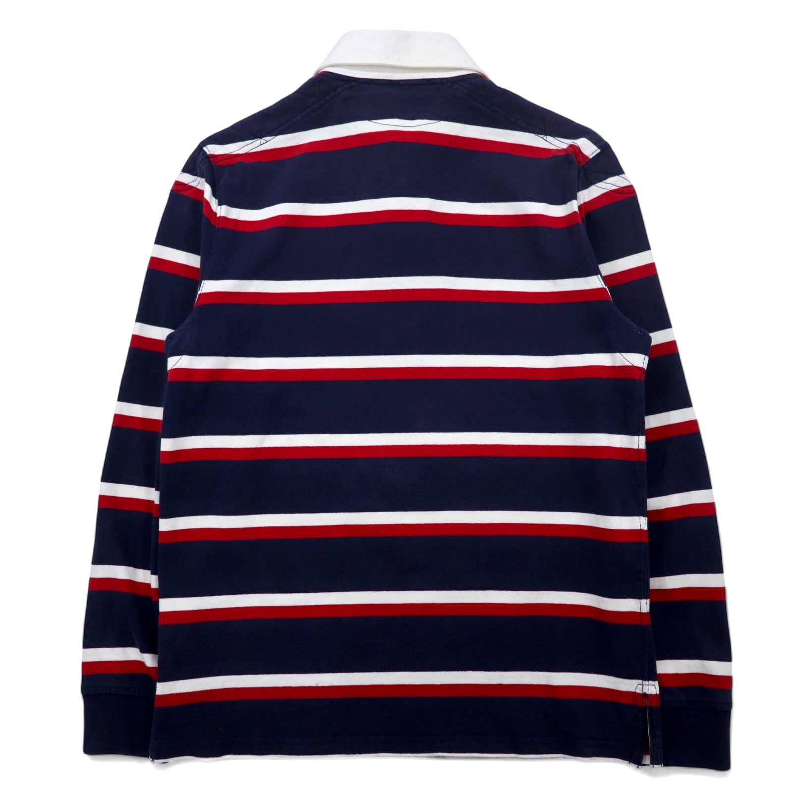 Polo by Ralph Lauren anni '90, maglia rugby a righe, taglia M, blu navy, cotone, piccolo pony ricamato, made in Sri Lanka