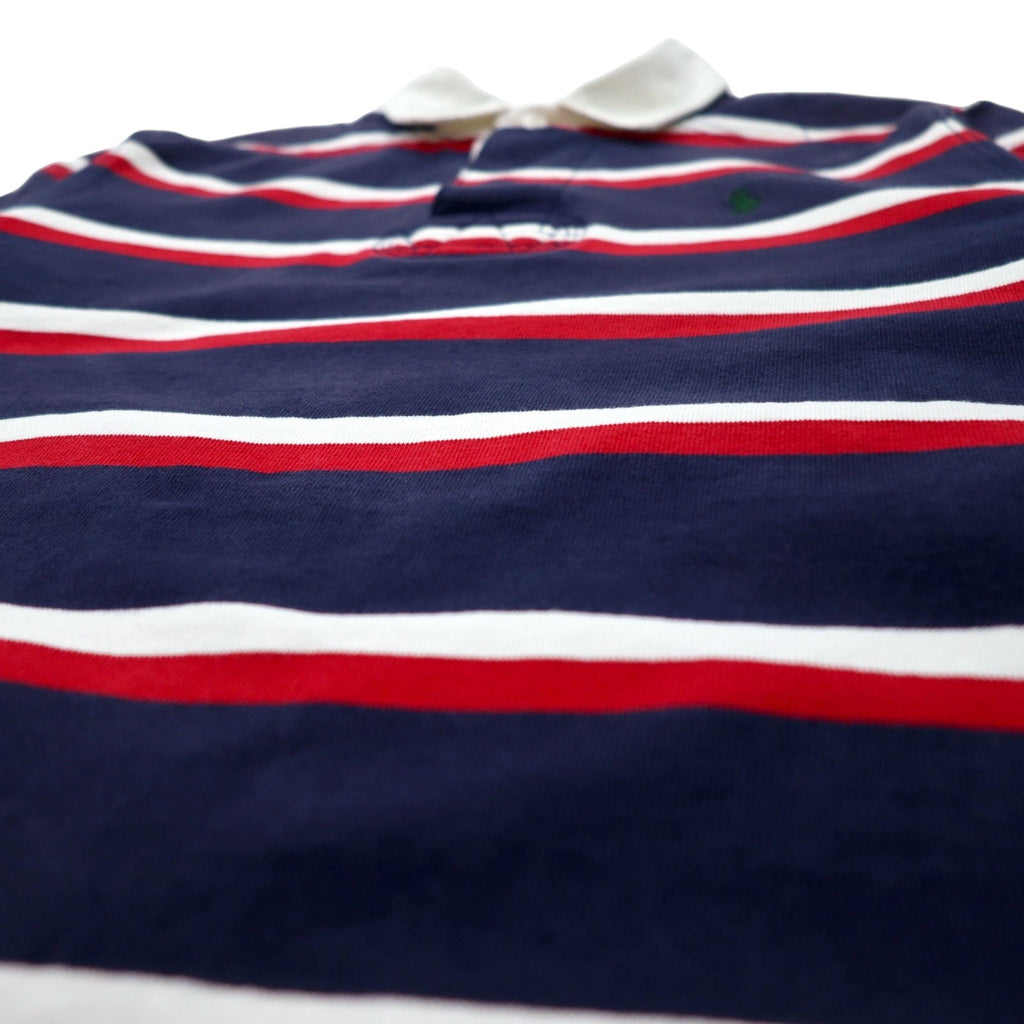 Polo by Ralph Lauren anni '90, maglia rugby a righe, taglia M, blu navy, cotone, piccolo pony ricamato, made in Sri Lanka