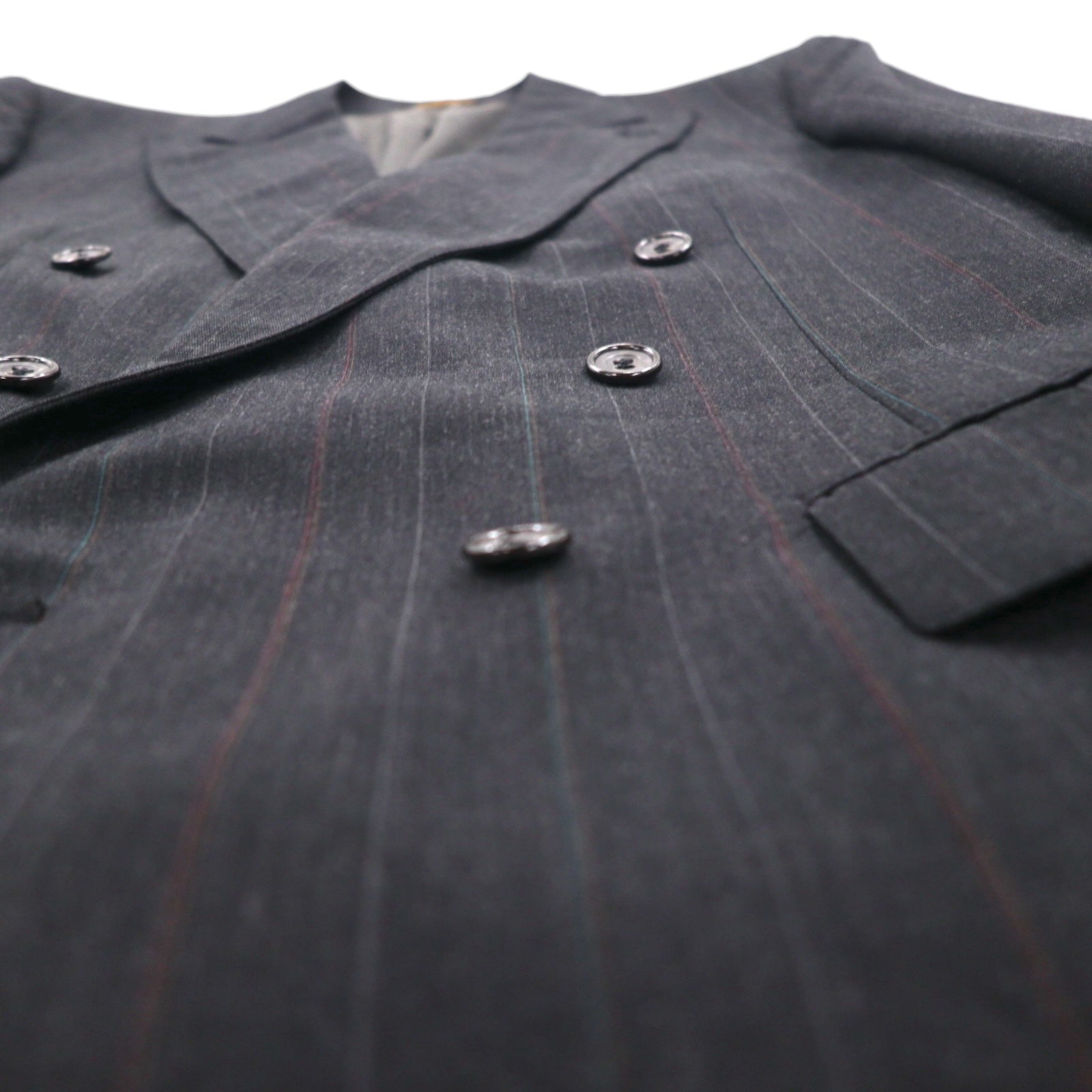 Vintage 80s USA Made Pinstripe Double Breasted Blazer Jacket EVAN PICONE 80年代 USA製 ダブル テーラードジャケット ブレザー L ユニオンメイド ACTWUタグ TAILORED FOR FOLEYS