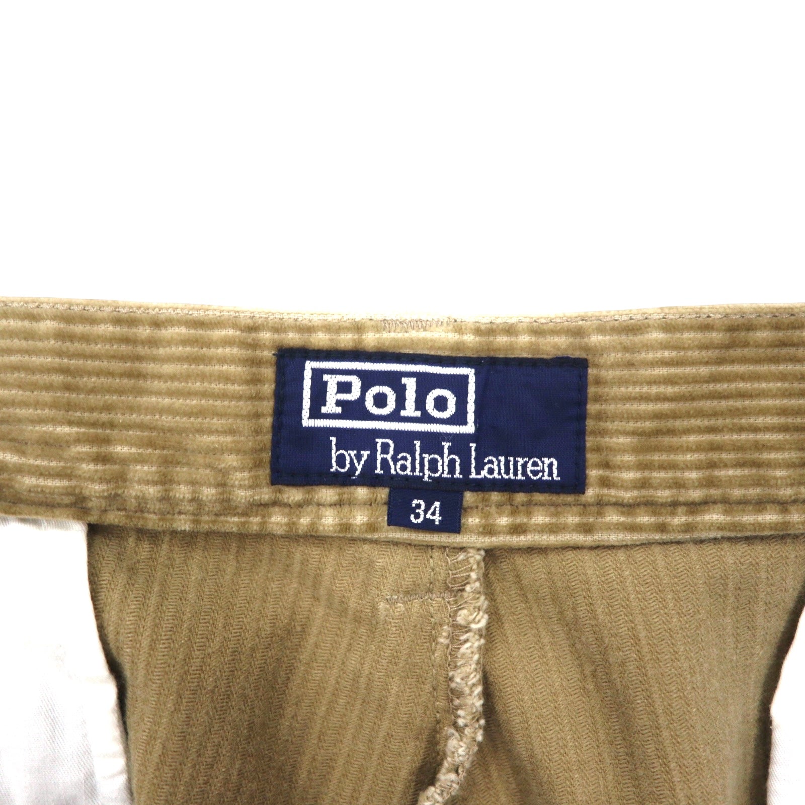 Polo by Ralph Lauren 90年代 タック ワイド コーデュロイパンツ 34 ベージュ コットン センタープレス POLO CORDS
