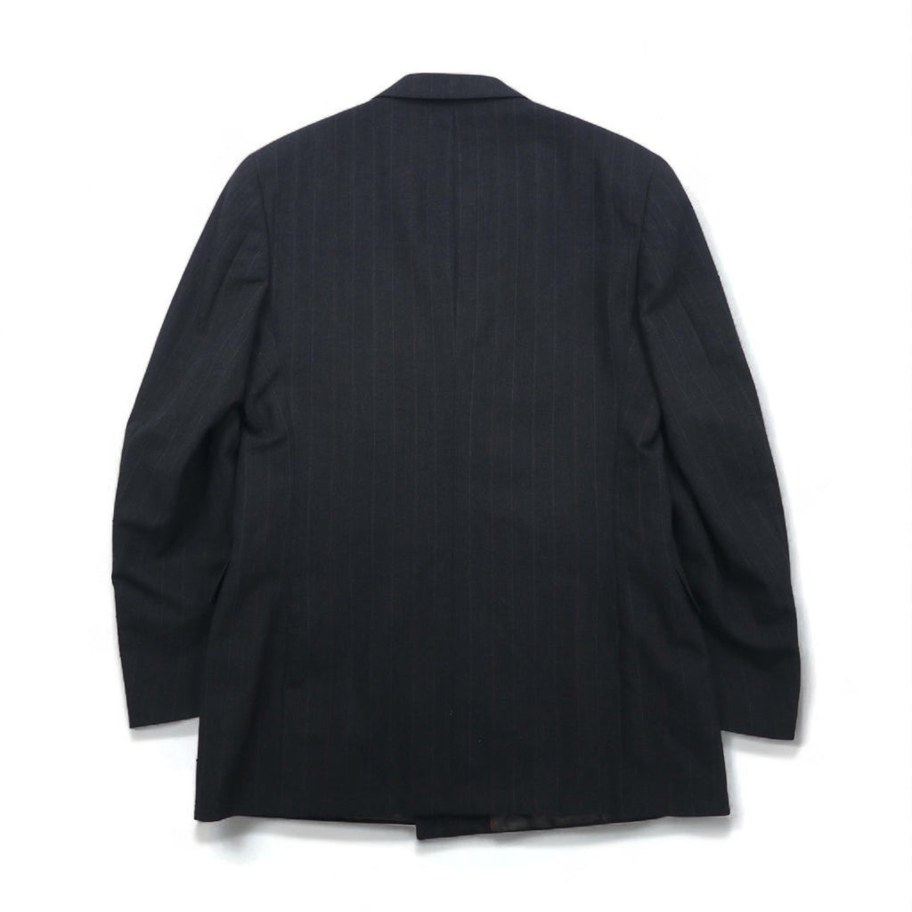 Vintage 80s USA Made Pinstripe Double Breasted Blazer Jacket EVAN PICONE 80年代 USA製 ダブル テーラードジャケット ブレザー L ユニオンメイド ACTWUタグ TAILORED FOR FOLEYS