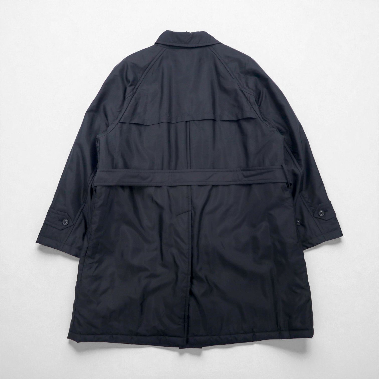 DAKS パデッド ステンカラーコート L ブラック 中綿 インサレーション ベルト付 日本製