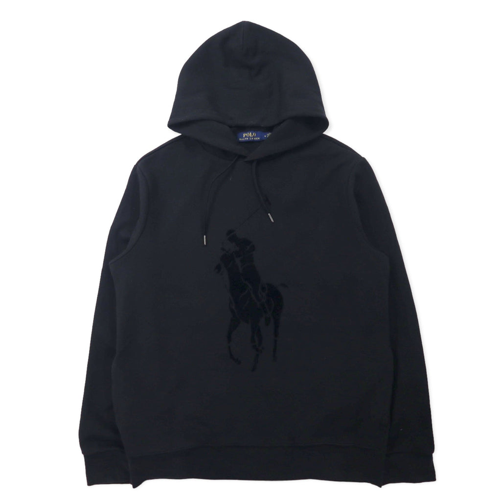 POLO RALPH LAUREN felpa con cappuccio Big Pony, taglia M, colore nero, in cotone