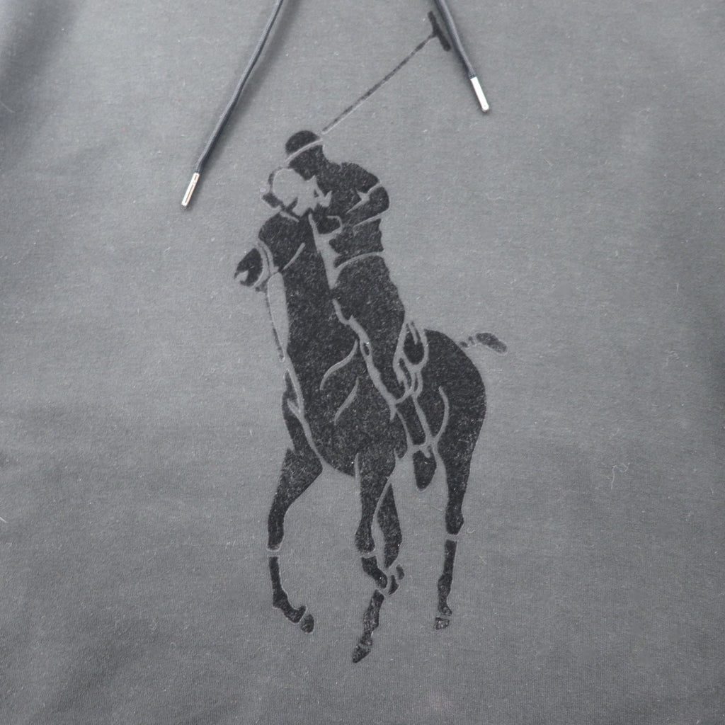 POLO RALPH LAUREN felpa con cappuccio Big Pony, taglia M, colore nero, in cotone