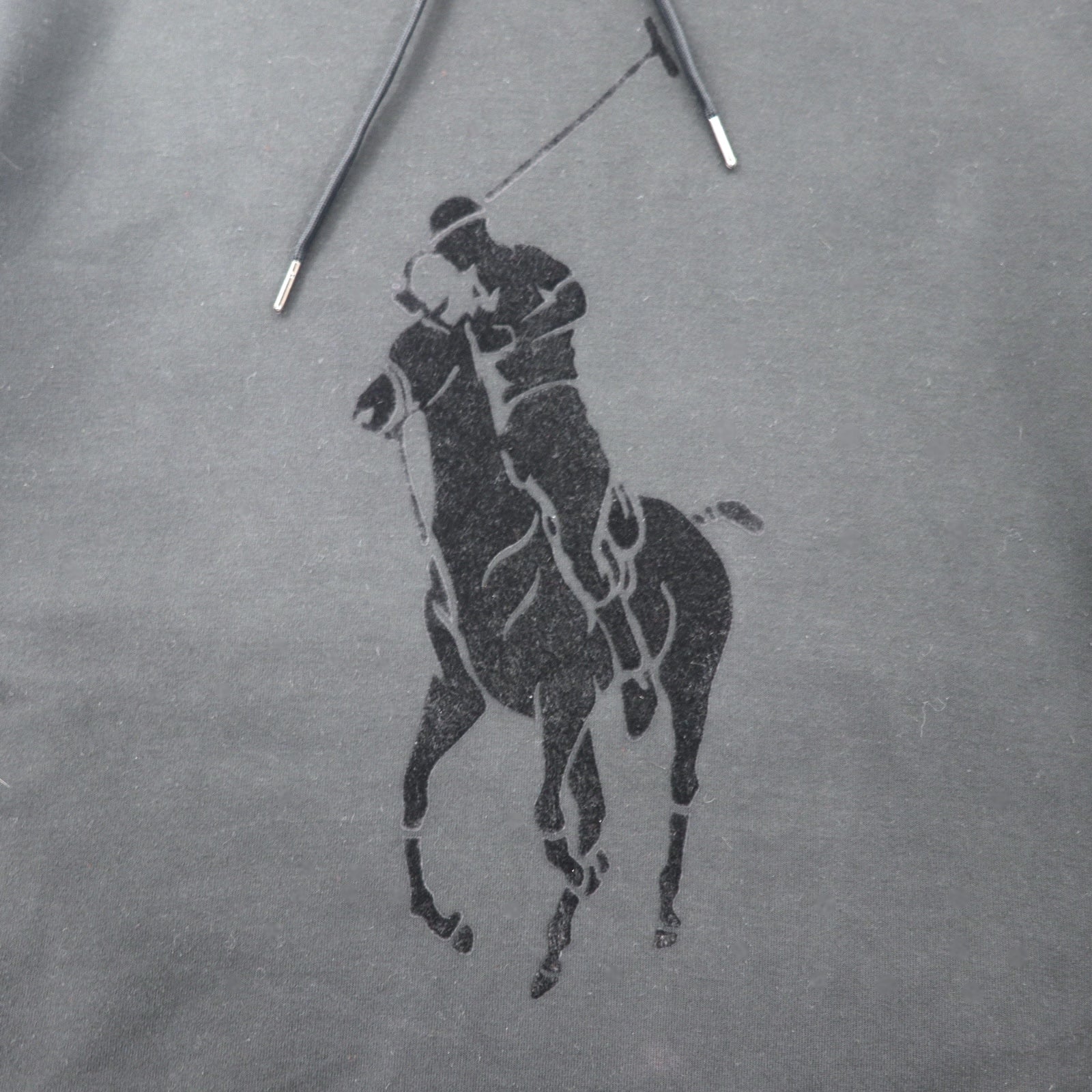 POLO RALPH LAUREN felpa con cappuccio Big Pony, taglia M, colore nero, in cotone