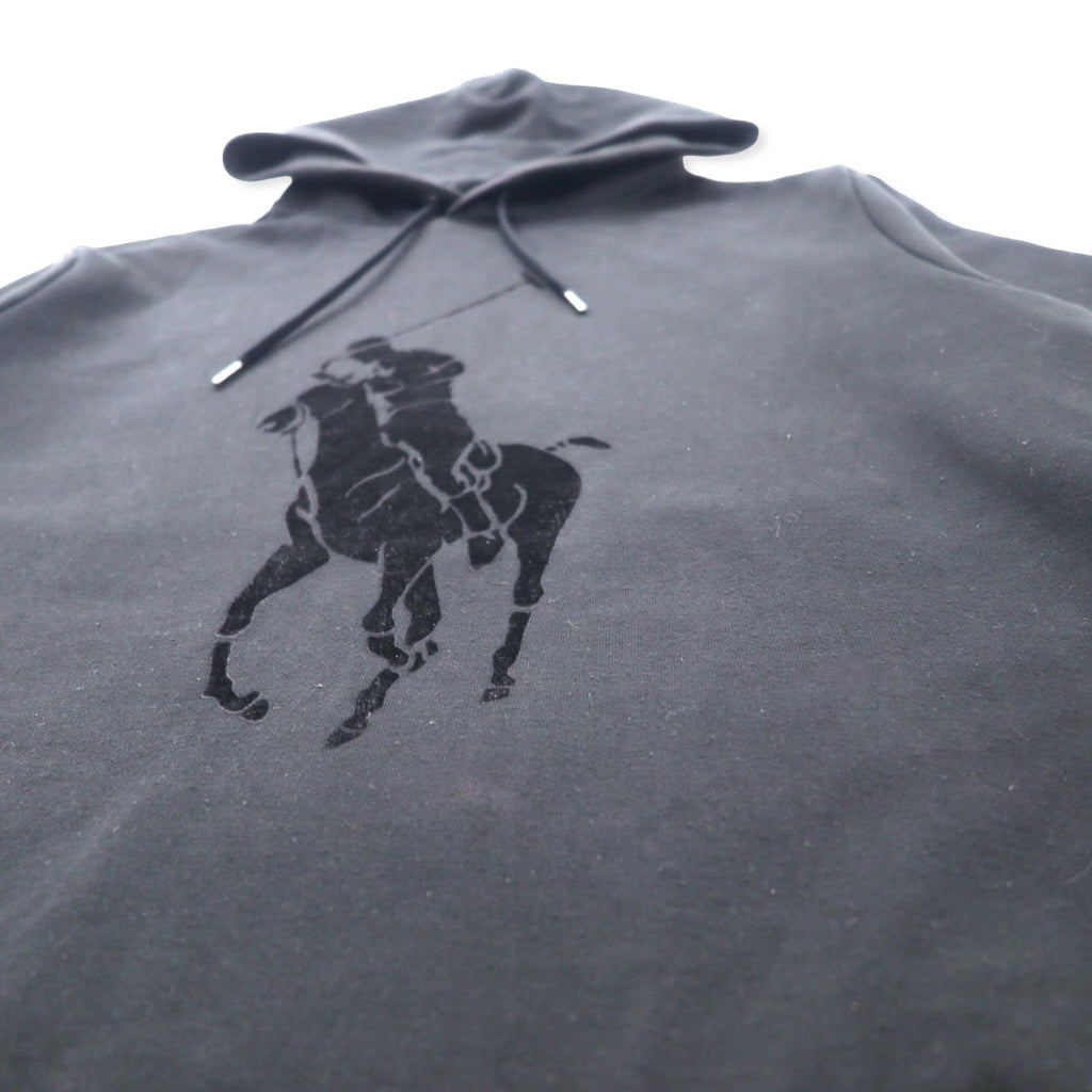 POLO RALPH LAUREN felpa con cappuccio Big Pony, taglia M, colore nero, in cotone
