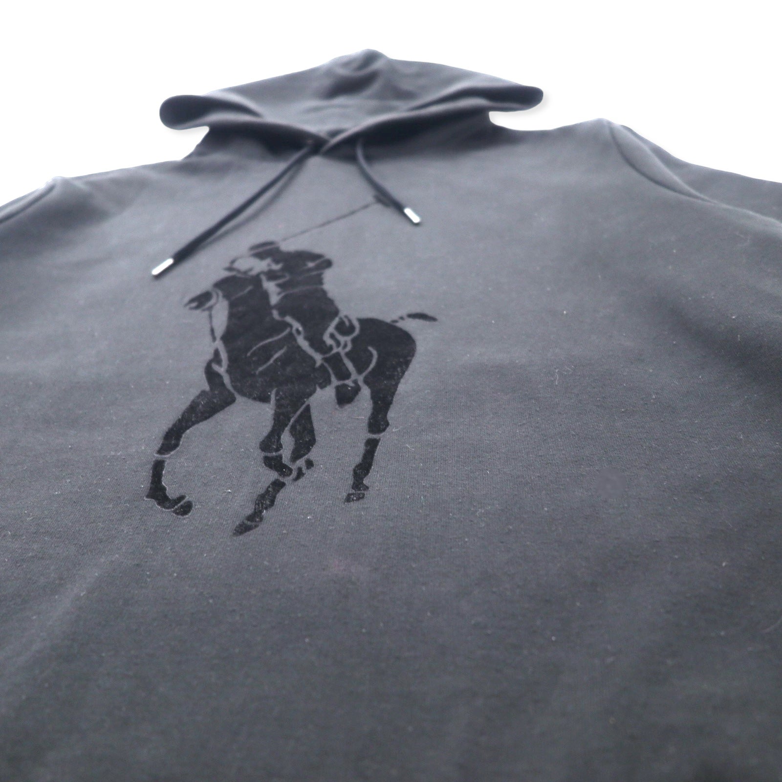 POLO RALPH LAUREN felpa con cappuccio Big Pony, taglia M, colore nero, in cotone