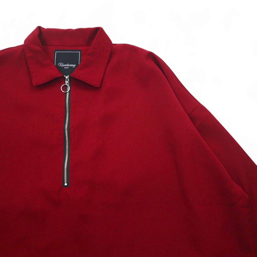 Camicia oversize con mezza zip Unrelaxing, bordeaux, taglia unica, poliestere