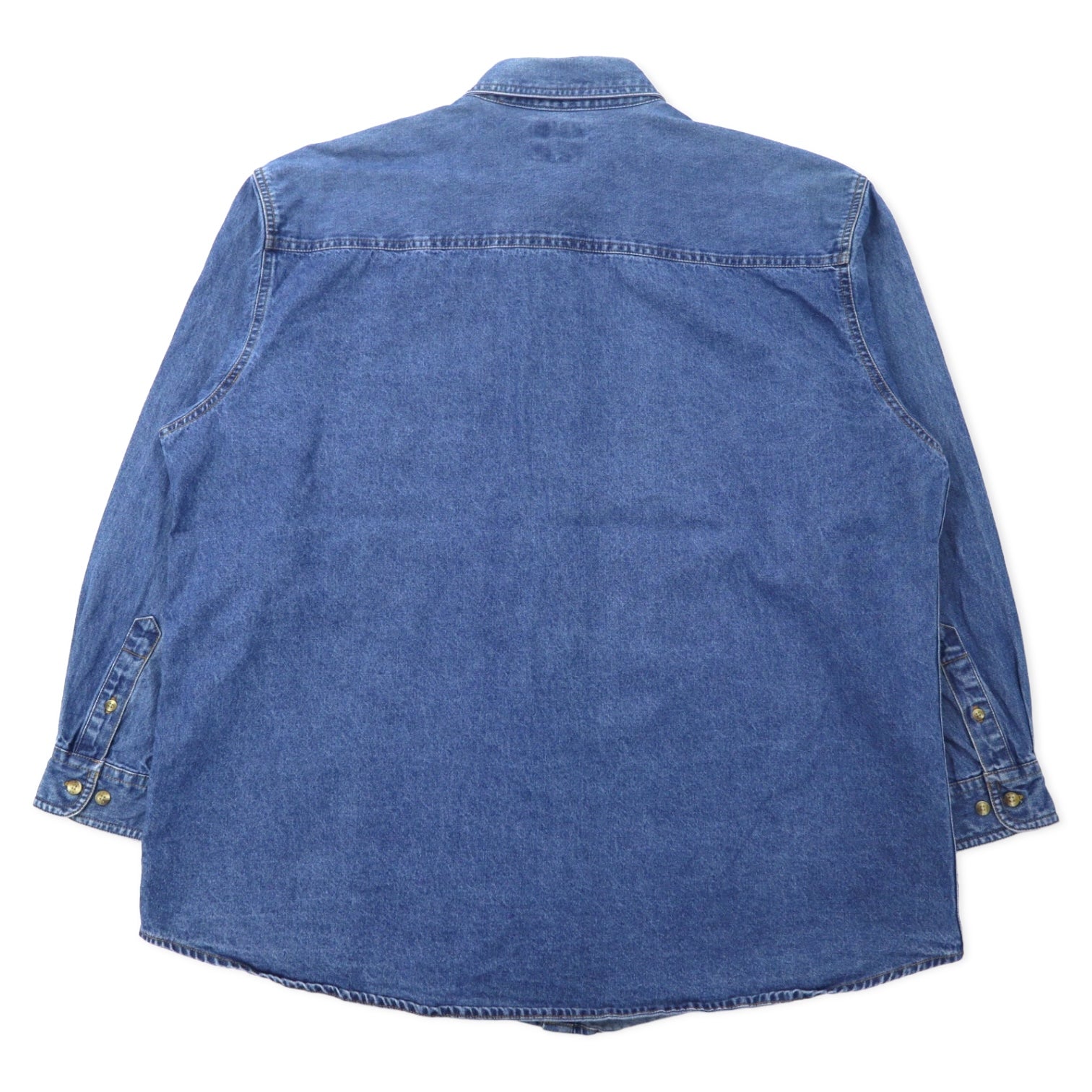 Camicia button-down in denim Lee anni '90, taglia XL, blu, cotone, collezione DENIM, ricamo a punto singolo, azienda statunitense, taglia grande