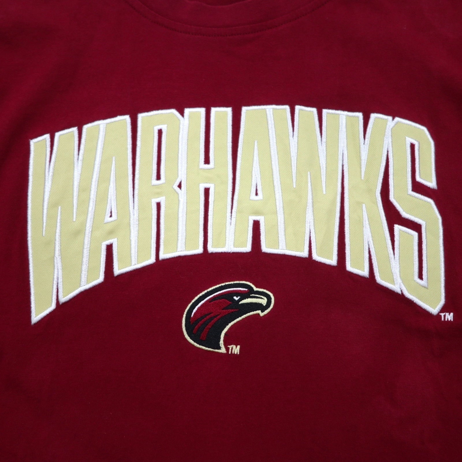 T-shirt Champion college ricamata XL bordeaux cotone WARHAWKS logo ad arco