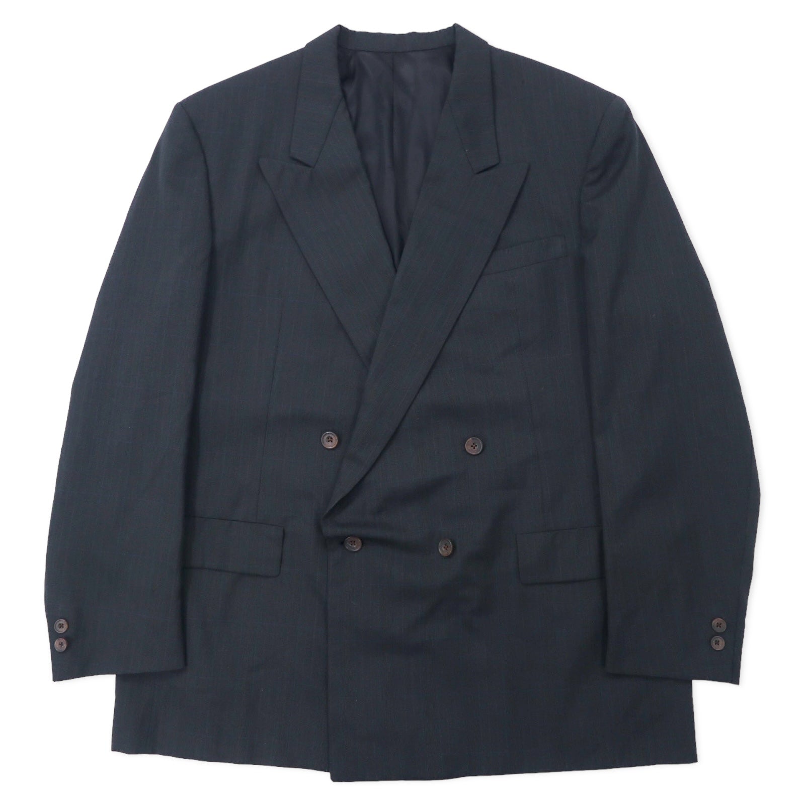 Christian Dior MONSIEUR USA Blazer doppio petto XL Grigio Gessato Lana Vintage UNION MADE