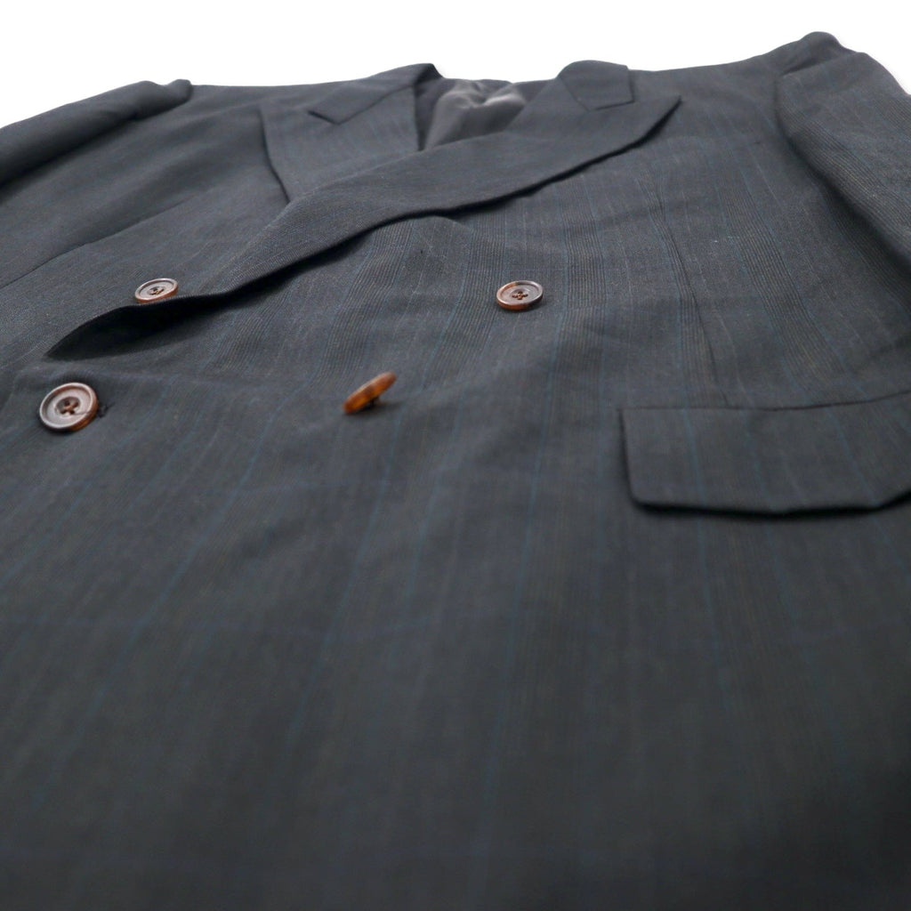 Christian Dior MONSIEUR USA Blazer doppio petto XL Grigio Gessato Lana Vintage UNION MADE
