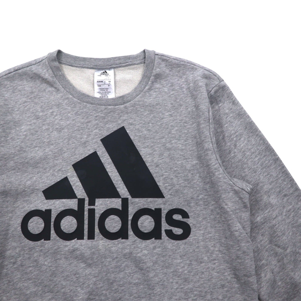 adidas エッセンシャルズ ビッグロゴ スウェット M グレー コットン GK9077