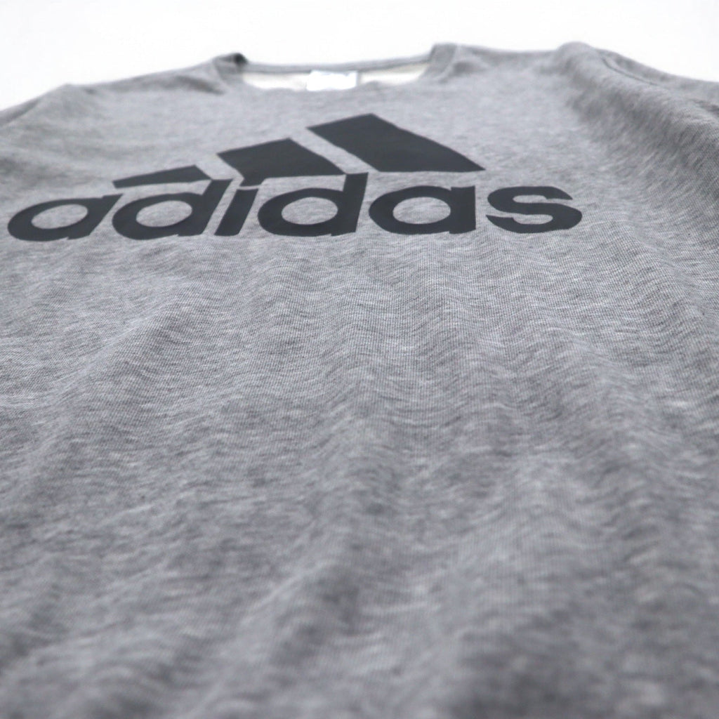 adidas エッセンシャルズ ビッグロゴ スウェット M グレー コットン GK9077