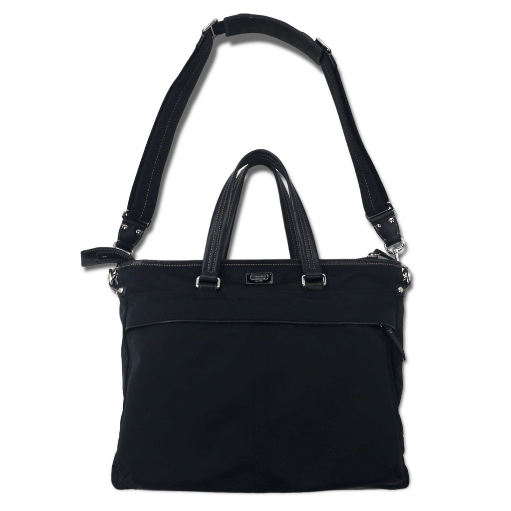 COACH Borsa business 2WAY Borsa tote nera Nylon Pelle 70211