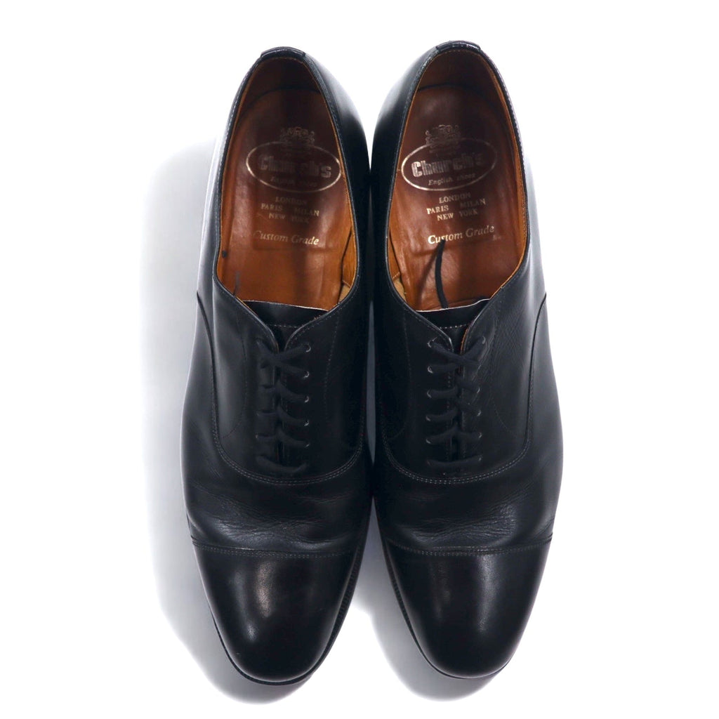 Church's CONSUL scarpe eleganti con cap-toe 73 Last, made in Inghilterra, 29-29.5cm, pelle di vitello nera, Custom Grade