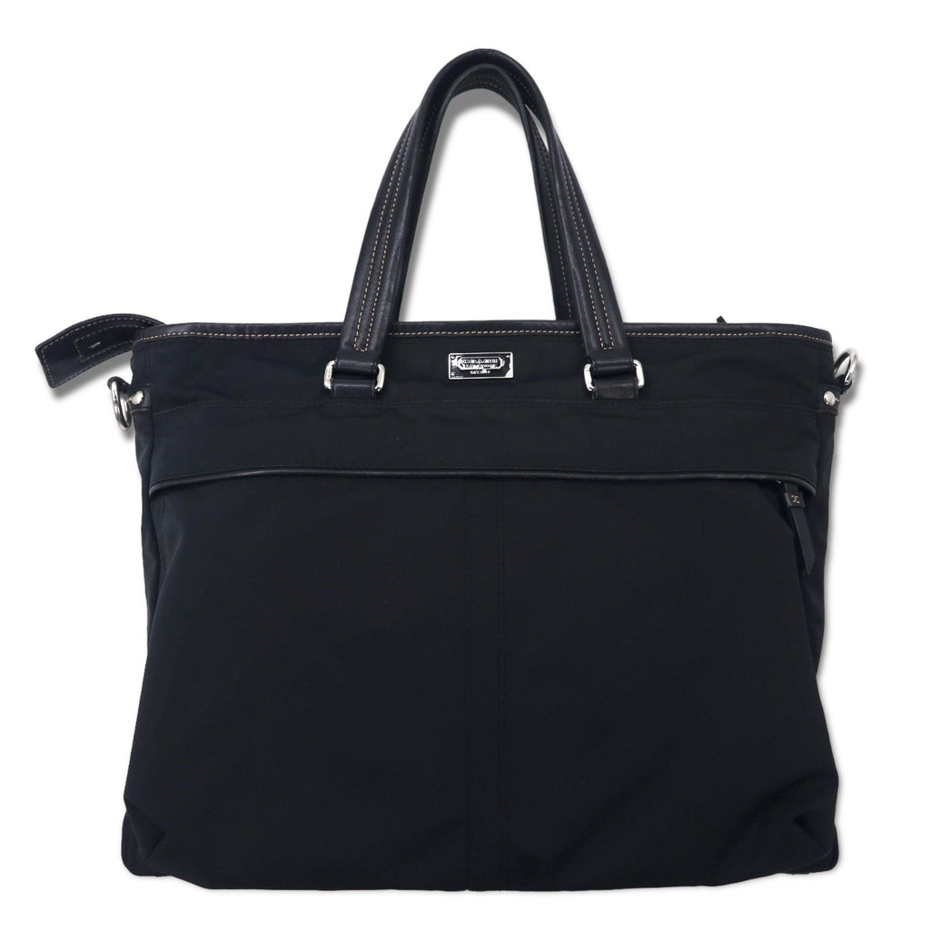 COACH Borsa business 2WAY Borsa tote nera Nylon Pelle 70211