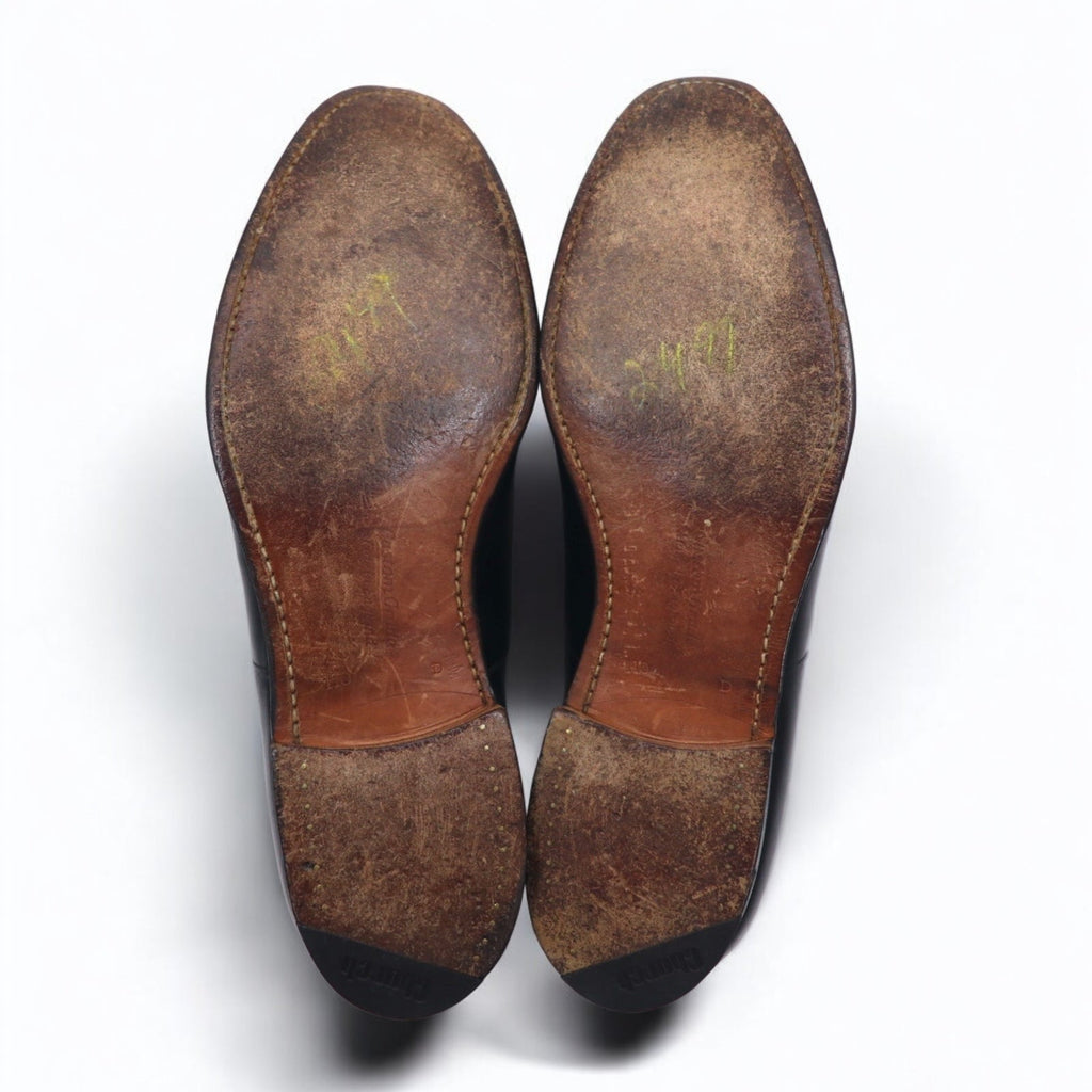 Church's CONSUL scarpe eleganti con cap-toe 73 Last, made in Inghilterra, 29-29.5cm, pelle di vitello nera, Custom Grade
