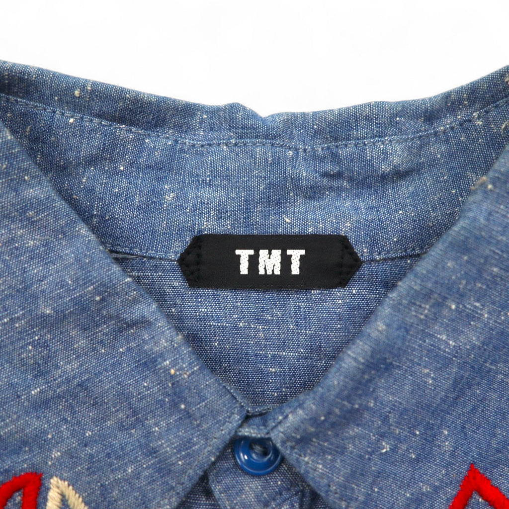 TMT スーベニア 刺繍 シャンブレーシャツ M インディゴ ブルー BIG HOLIDAY 日本製
