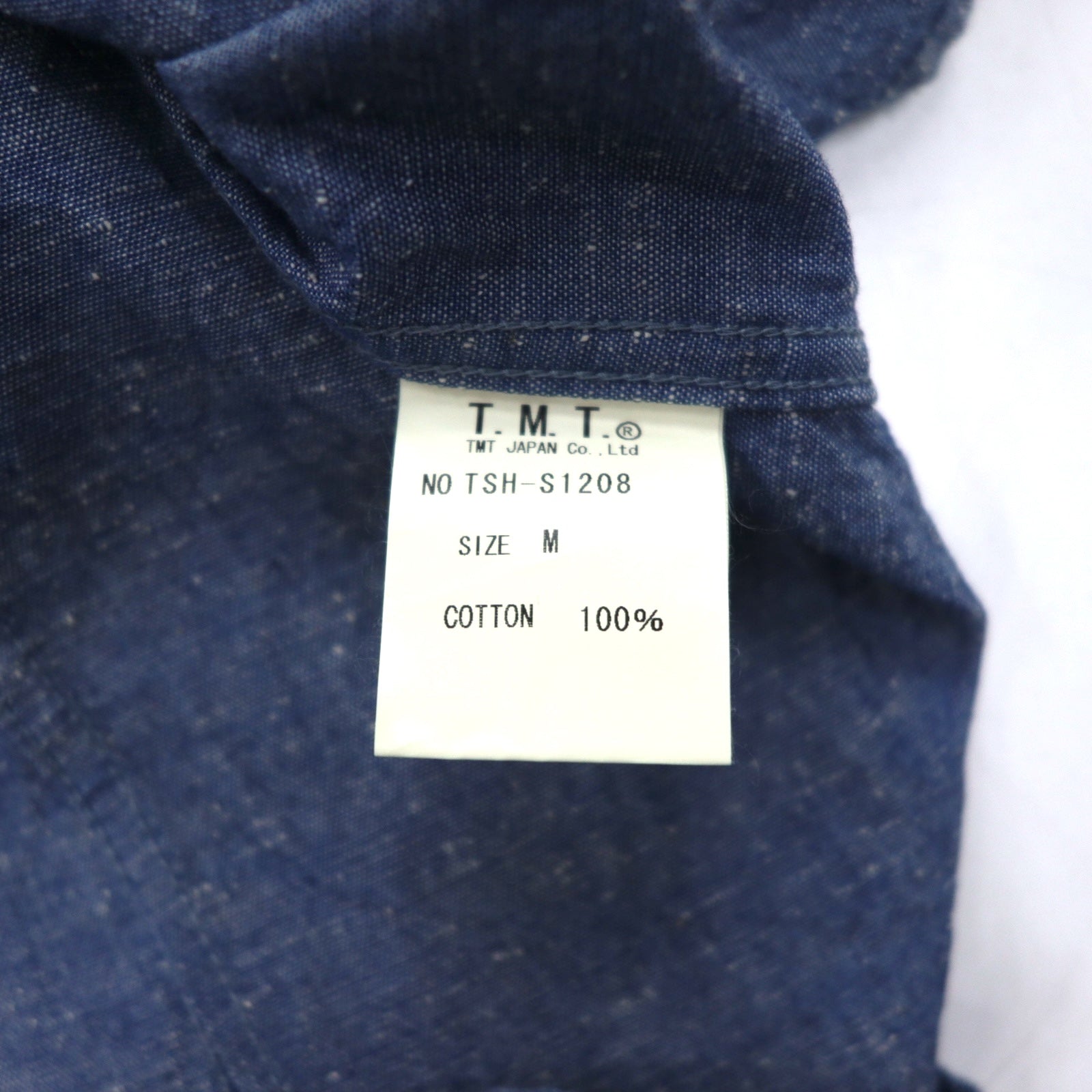TMT スーベニア 刺繍 シャンブレーシャツ M インディゴ ブルー BIG HOLIDAY 日本製