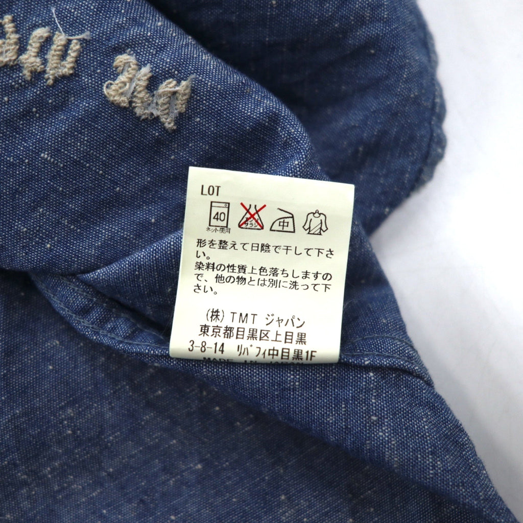 TMT スーベニア 刺繍 シャンブレーシャツ M インディゴ ブルー BIG HOLIDAY 日本製