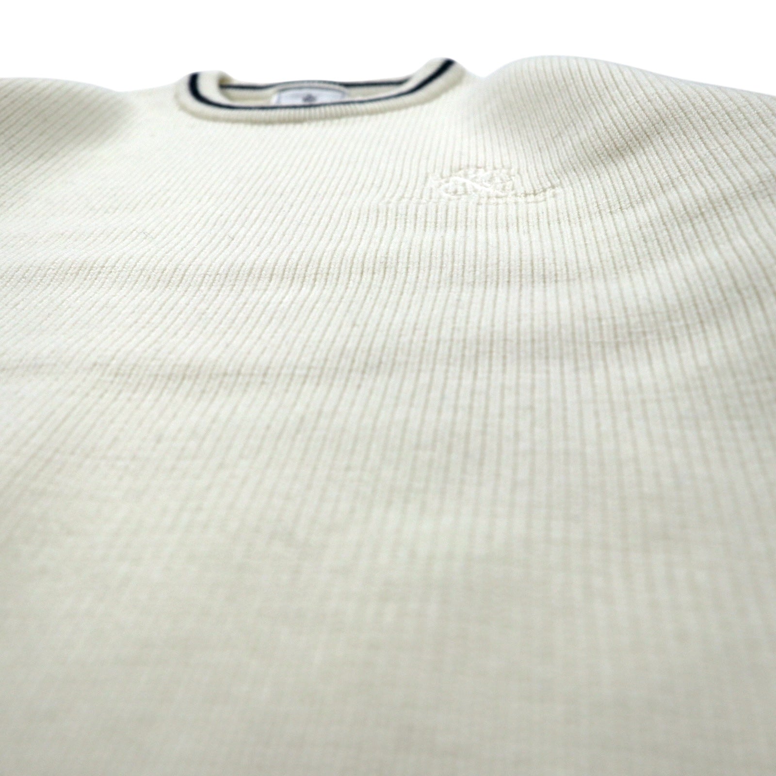 KENT & CURWEN Maglione a trecce L bianco lana logo ricamato made in Japan