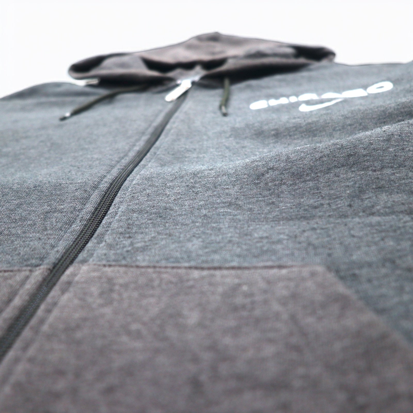NIKE Full zip hoodie anni 2000 L grigio cotone CHICAGO logo Swoosh ricamato Made in Turchia