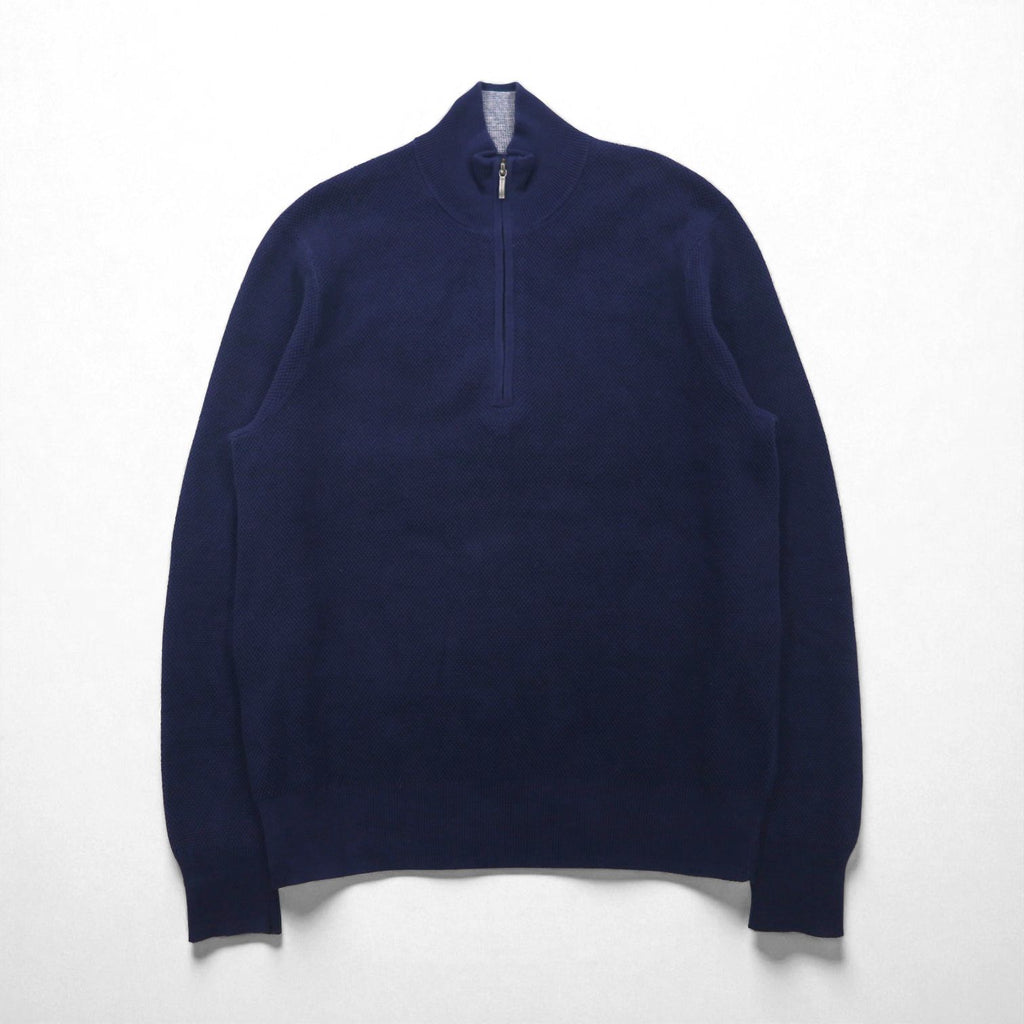 Brooks Brothers ハーフジップ ドライバーズニット セーター M ネイビー ハイネック