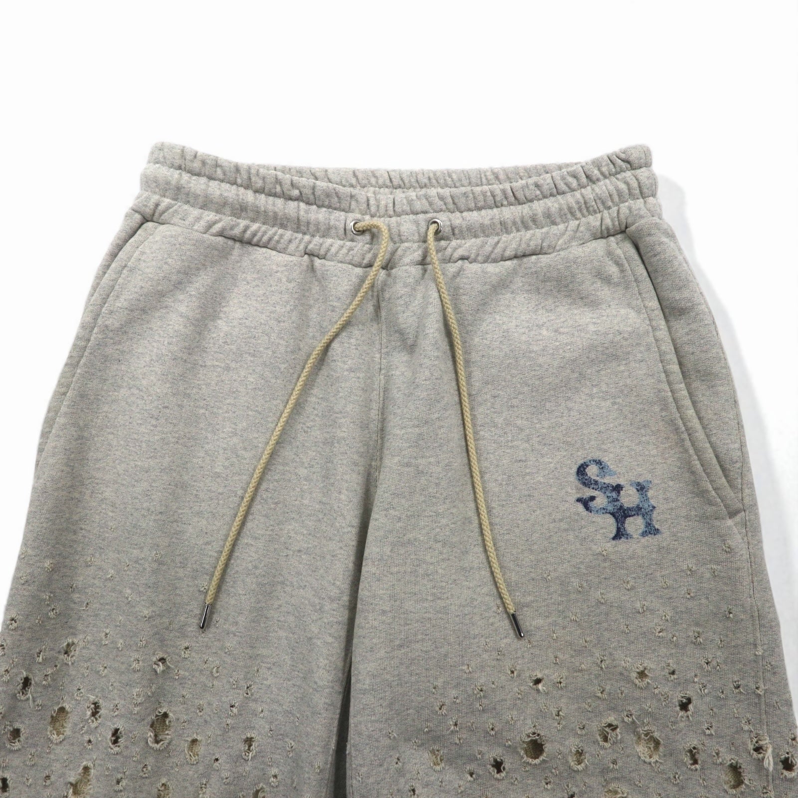 SUGARHILL クラッシュ スウェット トラウザーズ CRUSHED SWEAT TROUSERS パンツ M グレー ダメージ加工 日本製