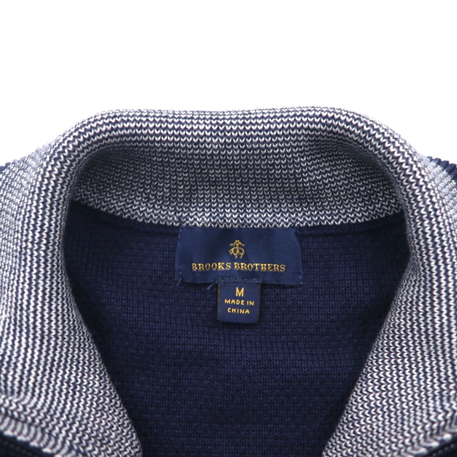 Brooks Brothers ハーフジップ ドライバーズニット セーター M ネイビー ハイネック