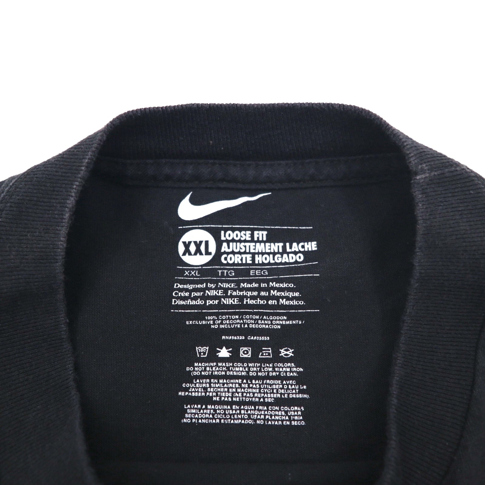 NIKE ルーズフィット Tシャツ 2XL ブラック LOOSE FIT スウォッシュ GUTS GLORY メキシコ製