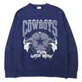 SIGNAL SPORTS Made in USA Anni '90 NFL Felpa stampata L Blu Navy Cotone DALLAS COWBOYS 1992