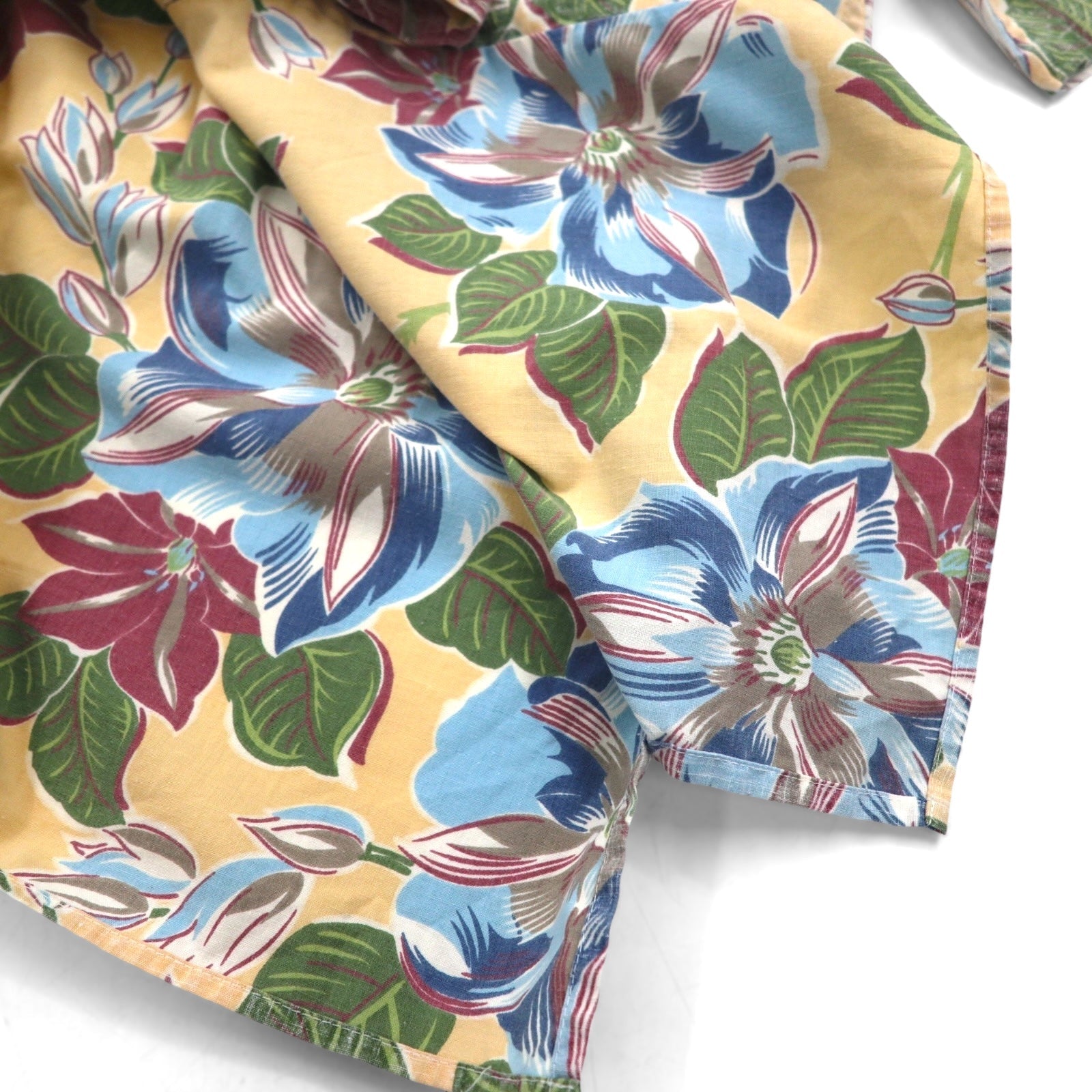 rayn spooner anni '90 bikini tag camicia hawaiana L blu cotone floreale