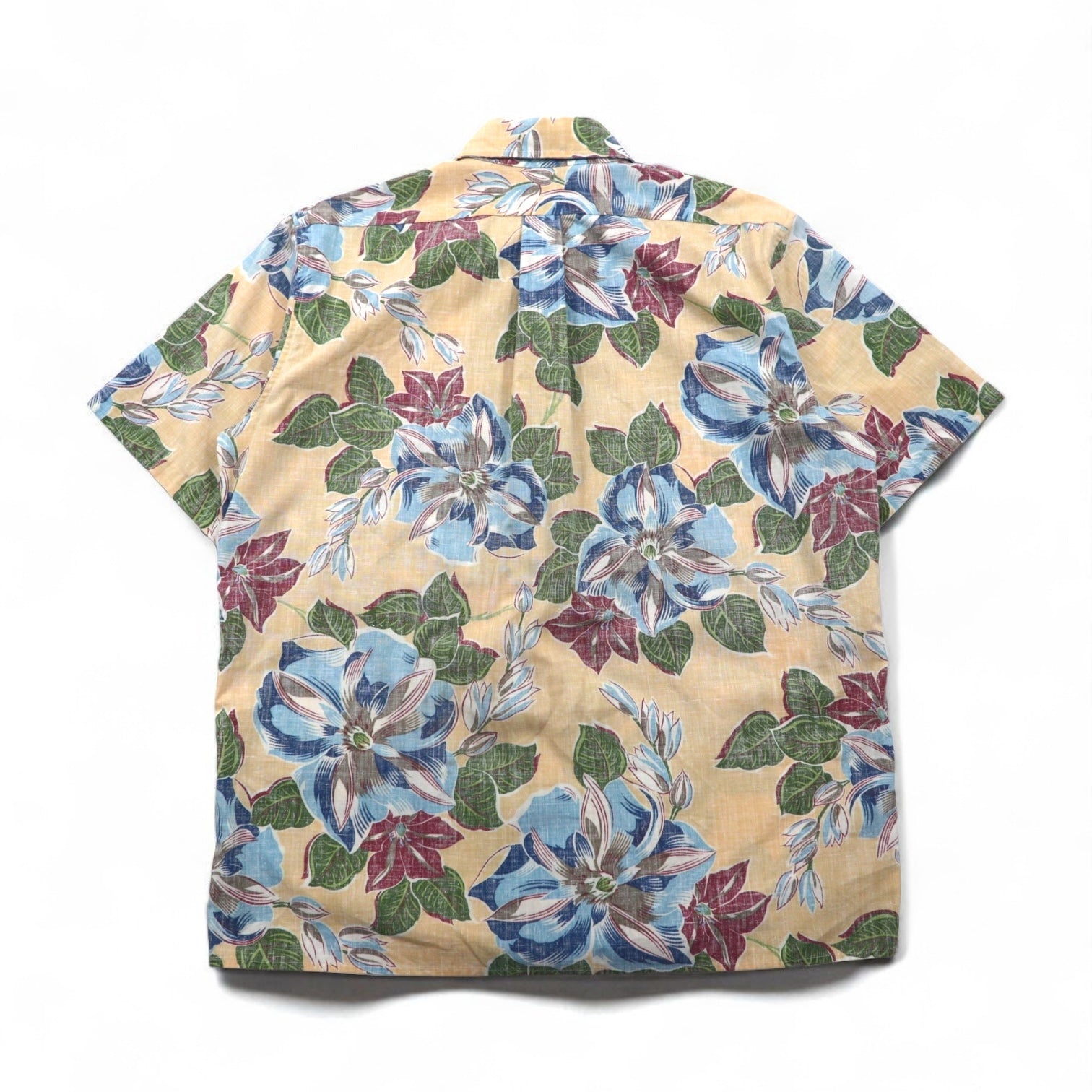 rayn spooner anni '90 bikini tag camicia hawaiana L blu cotone floreale