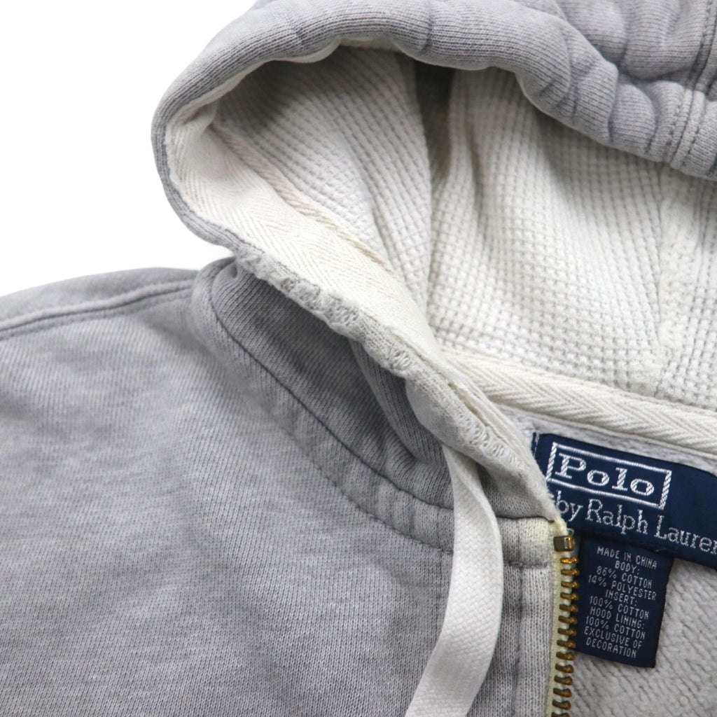 Polo Ralph Lauren 90年代 リバースウィーブ ジップパーカー L グレー スモールポニー刺繡