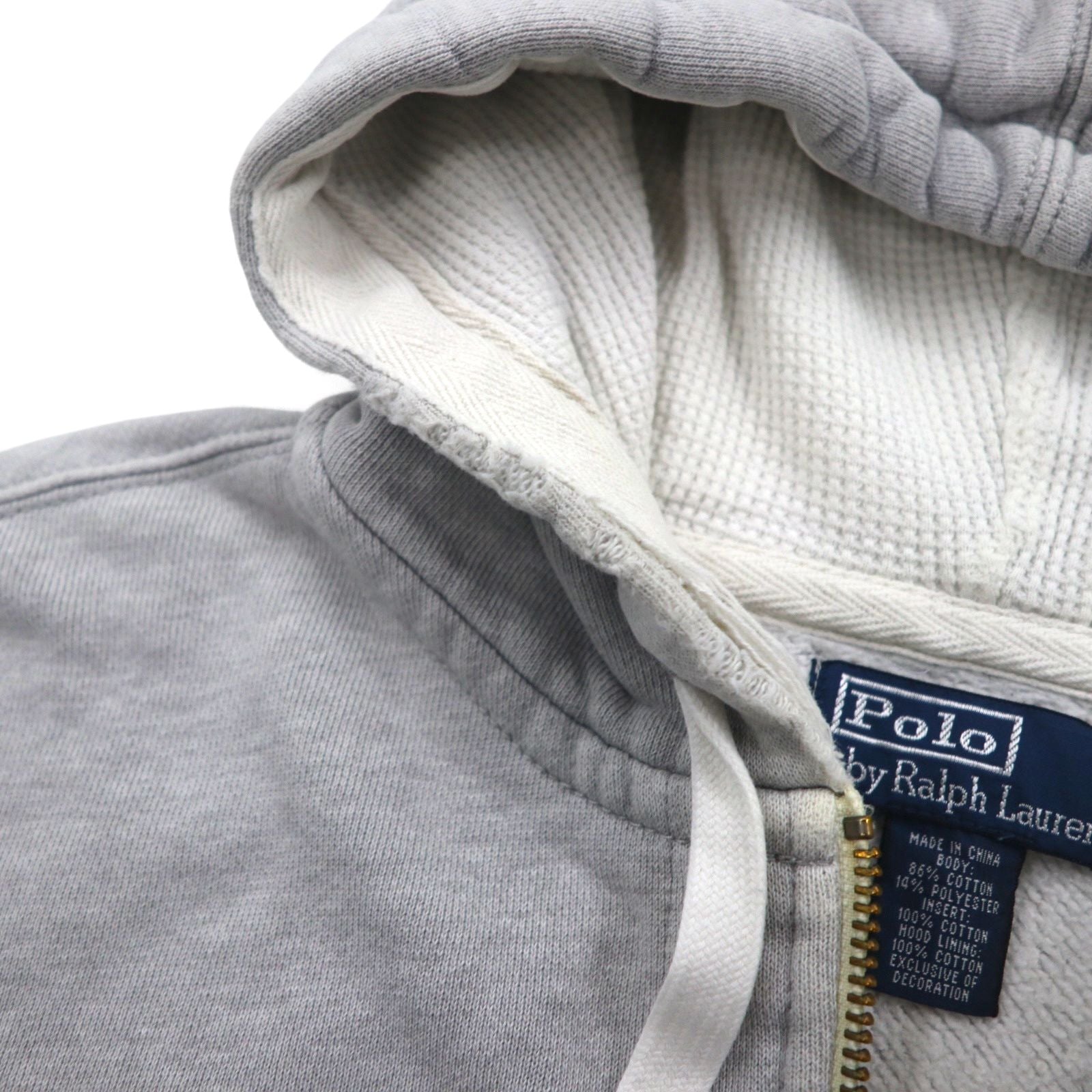 Polo Ralph Lauren 90年代 リバースウィーブ ジップパーカー L グレー スモールポニー刺繡