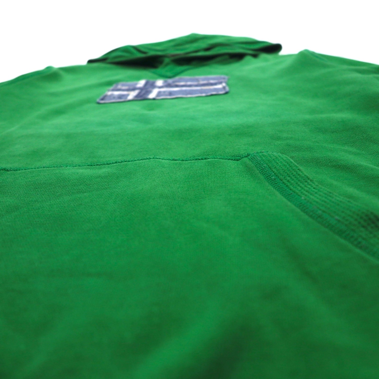 NAPAPIJRI Pullover con cappuccio M verde cotone felpato tasca frontale