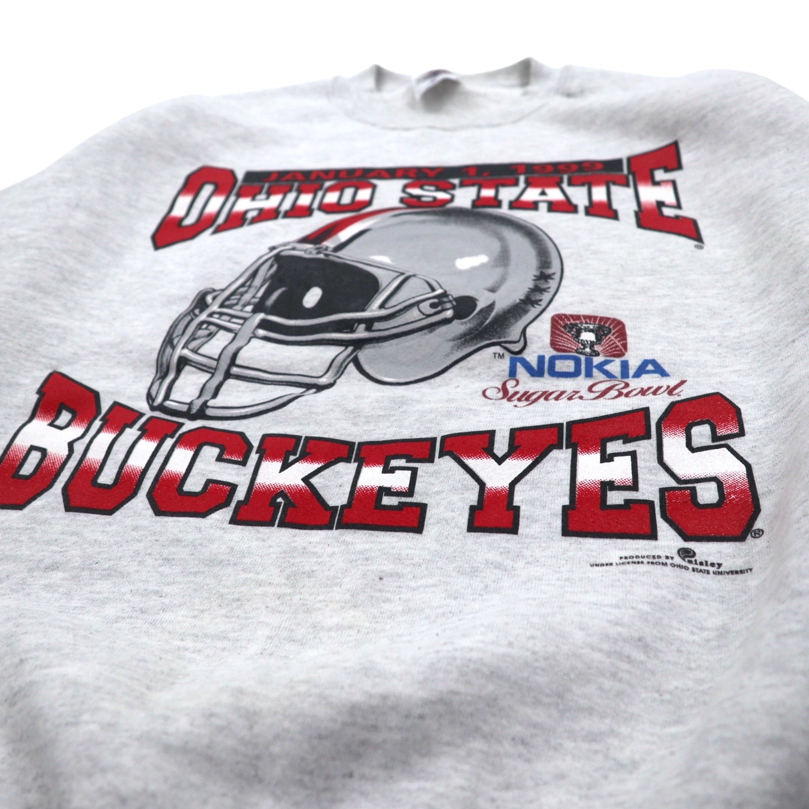 JERZEES Made in USA Anni '90 SUPER SWEATS Stampa College Football Felpa XL Grigia Cotone Felpata NCAA Ohio State Buckeyes football