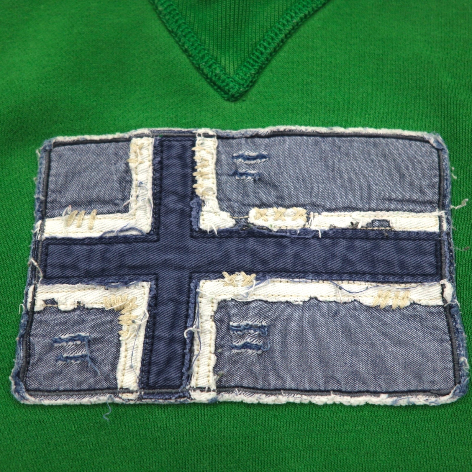 NAPAPIJRI Pullover con cappuccio M verde cotone felpato tasca frontale