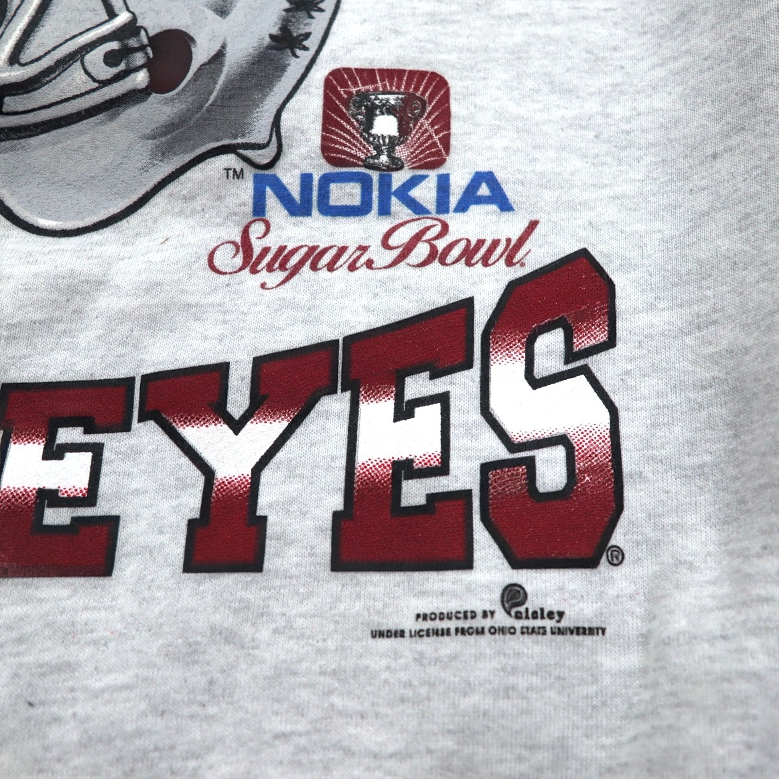 JERZEES Made in USA Anni '90 SUPER SWEATS Stampa College Football Felpa XL Grigia Cotone Felpata NCAA Ohio State Buckeyes football