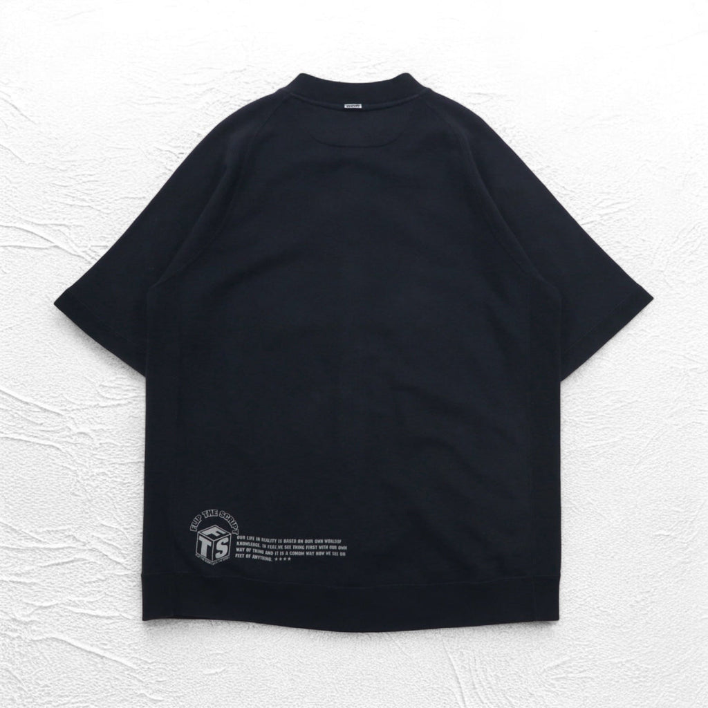 FLIP THE SCRIPT 90年代 半袖 スウェット ジャケット スタジャン 2XL ブラック スナップボタン スラッシュポケット