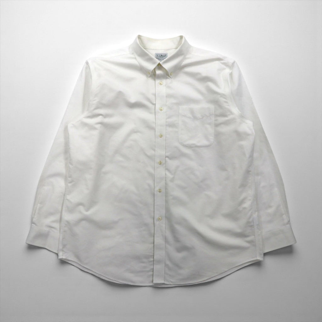 L.L.Bean オックスフォード ボタンダウンシャツ XL ホワイト 胸ポケット SLIGHTLY FITTED 256513