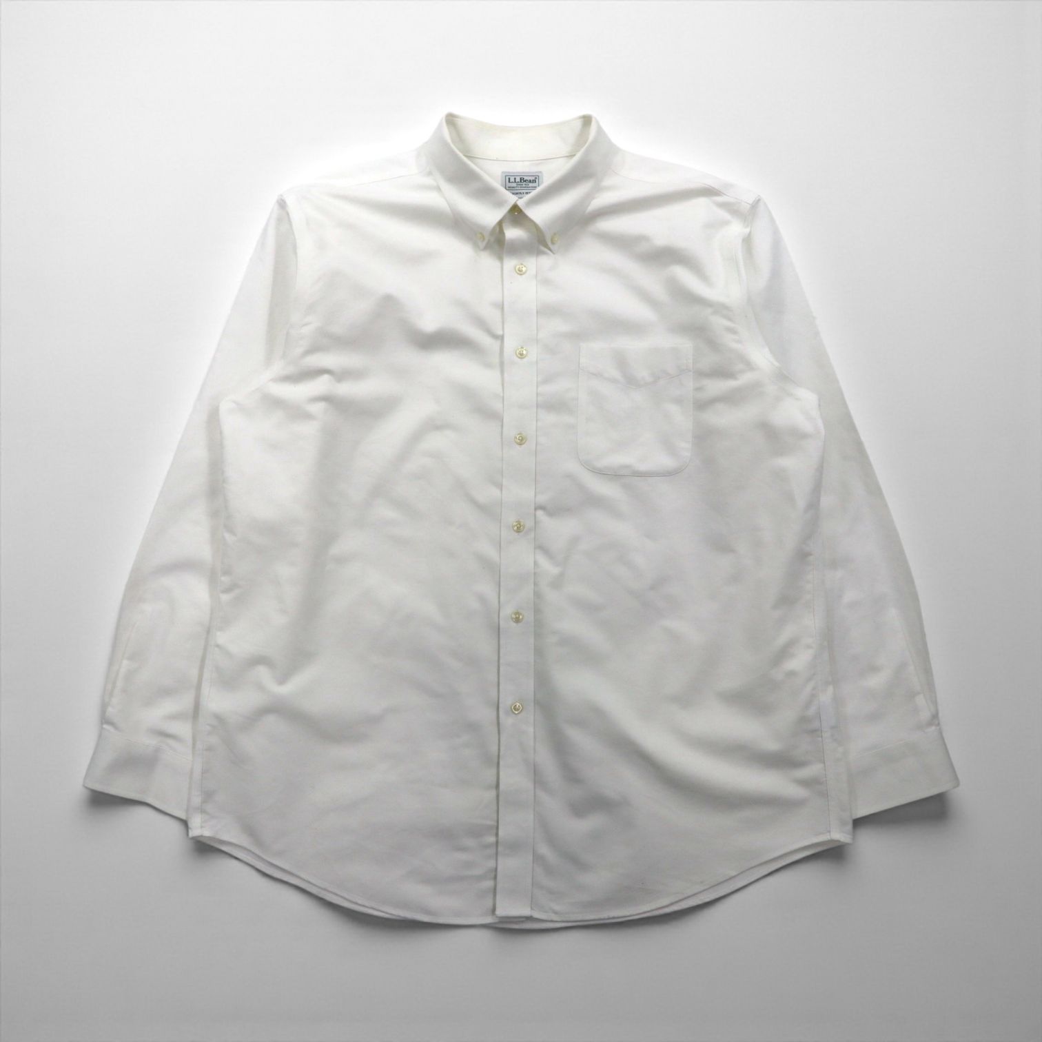 L.L.Bean オックスフォード ボタンダウンシャツ XL ホワイト 胸ポケット SLIGHTLY FITTED 256513