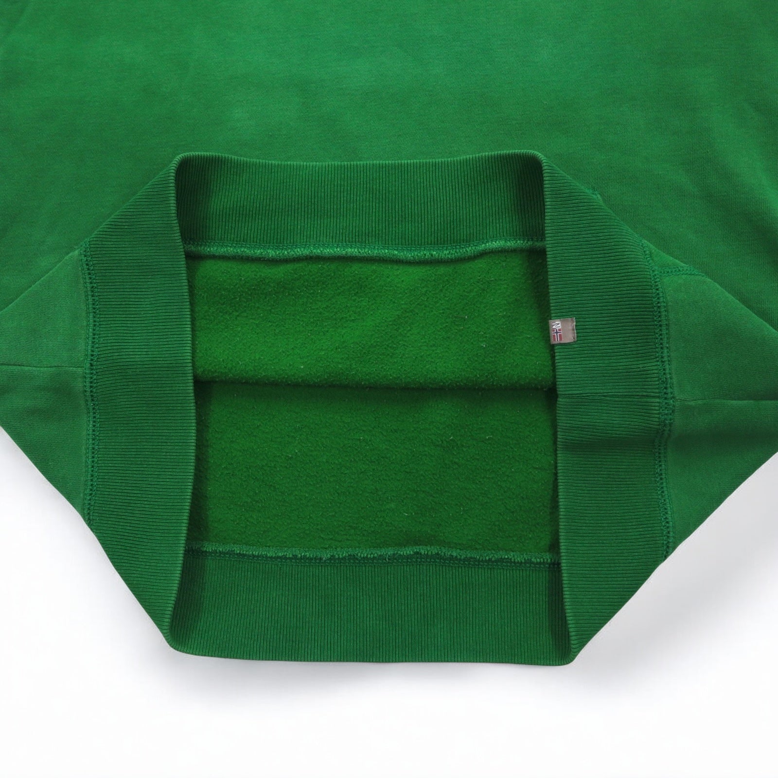 NAPAPIJRI Pullover con cappuccio M verde cotone felpato tasca frontale