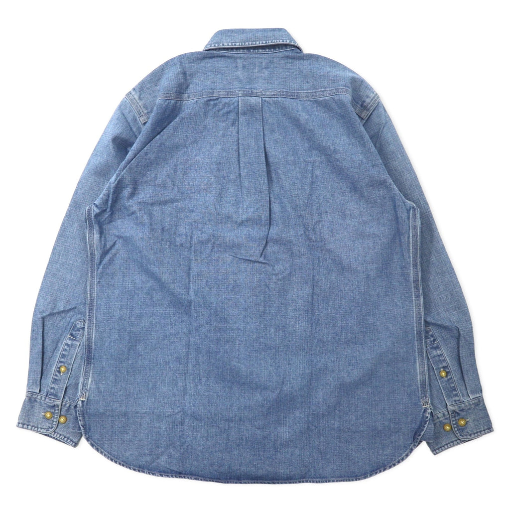 LANDS' END Camicia da lavoro in denim L blu cotone taglia abbondante