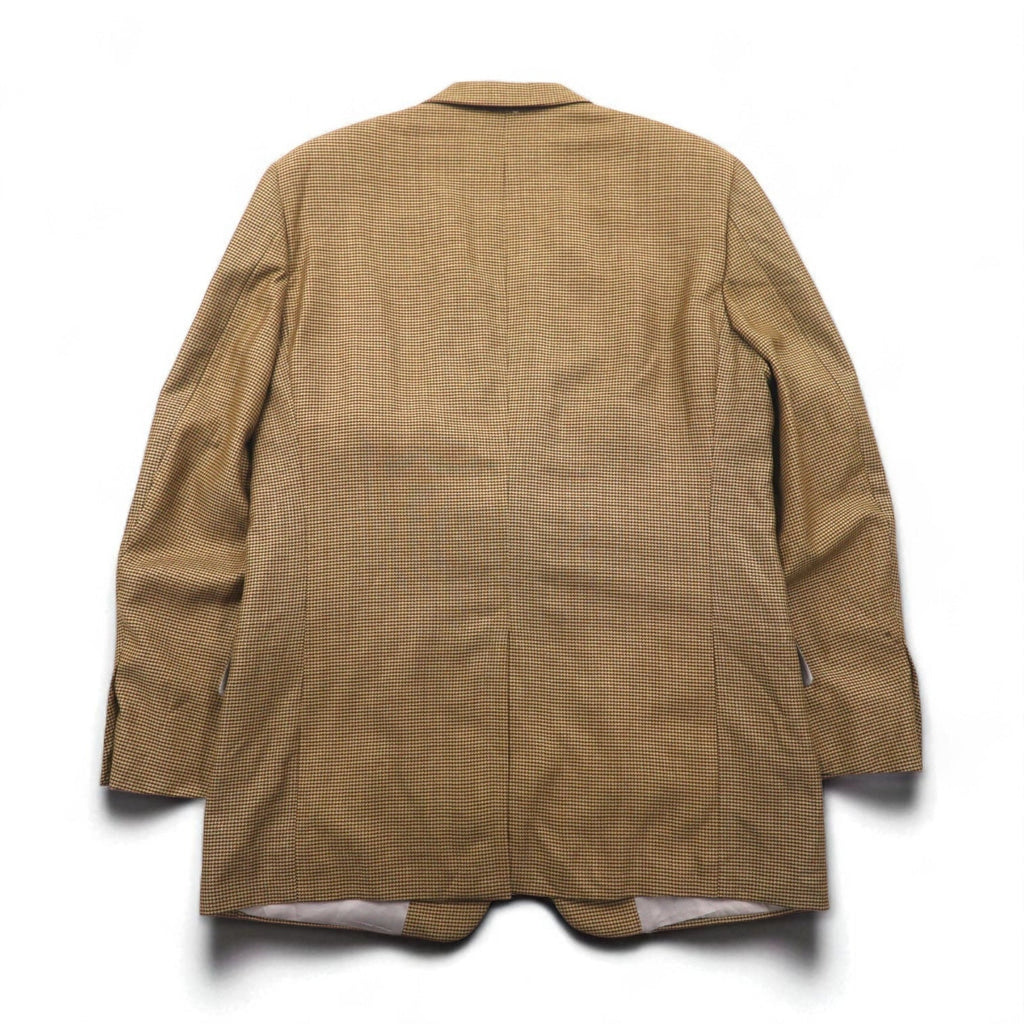 COACH Prodotto negli USA Old Coach Giacca sartoriale 2 bottoni a quadri "gun club" L Beige Misto seta Lana