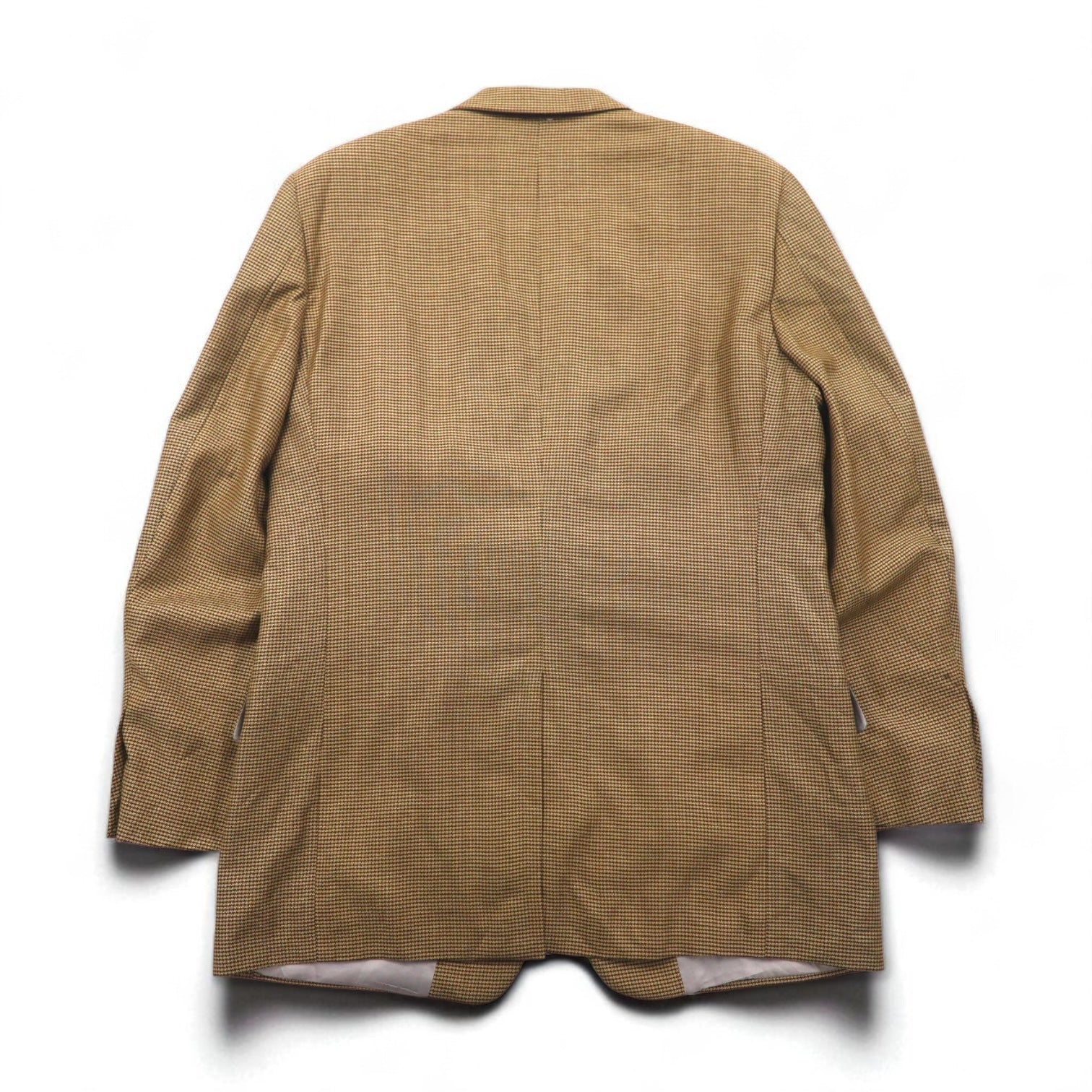 COACH Prodotto negli USA Old Coach Giacca sartoriale 2 bottoni a quadri "gun club" L Beige Misto seta Lana