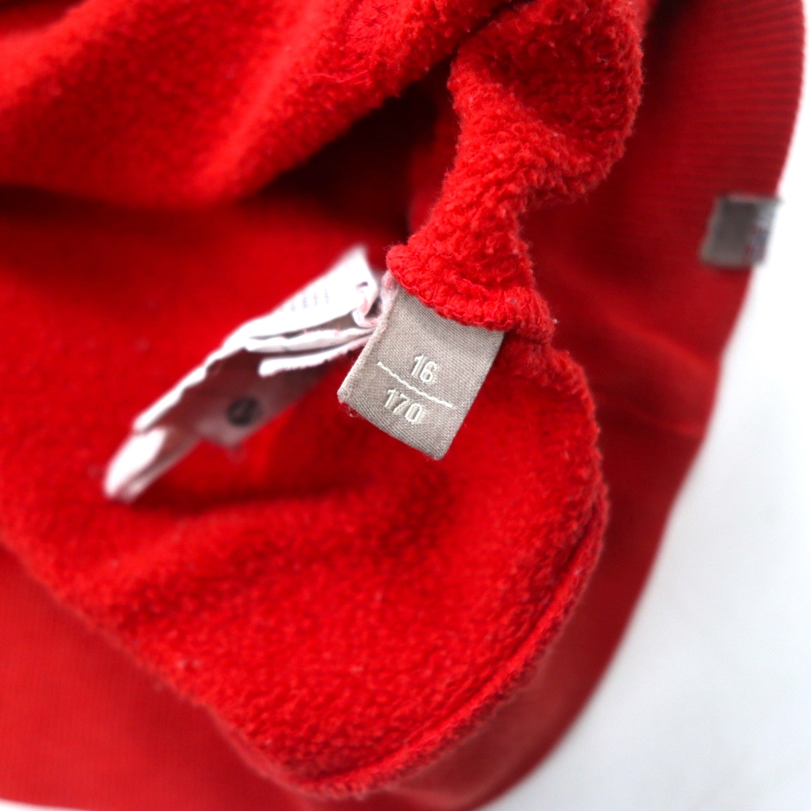 NAPAPIJRI felpa pullover con cappuccio taglia M, rossa, in cotone garzato con tasca frontale